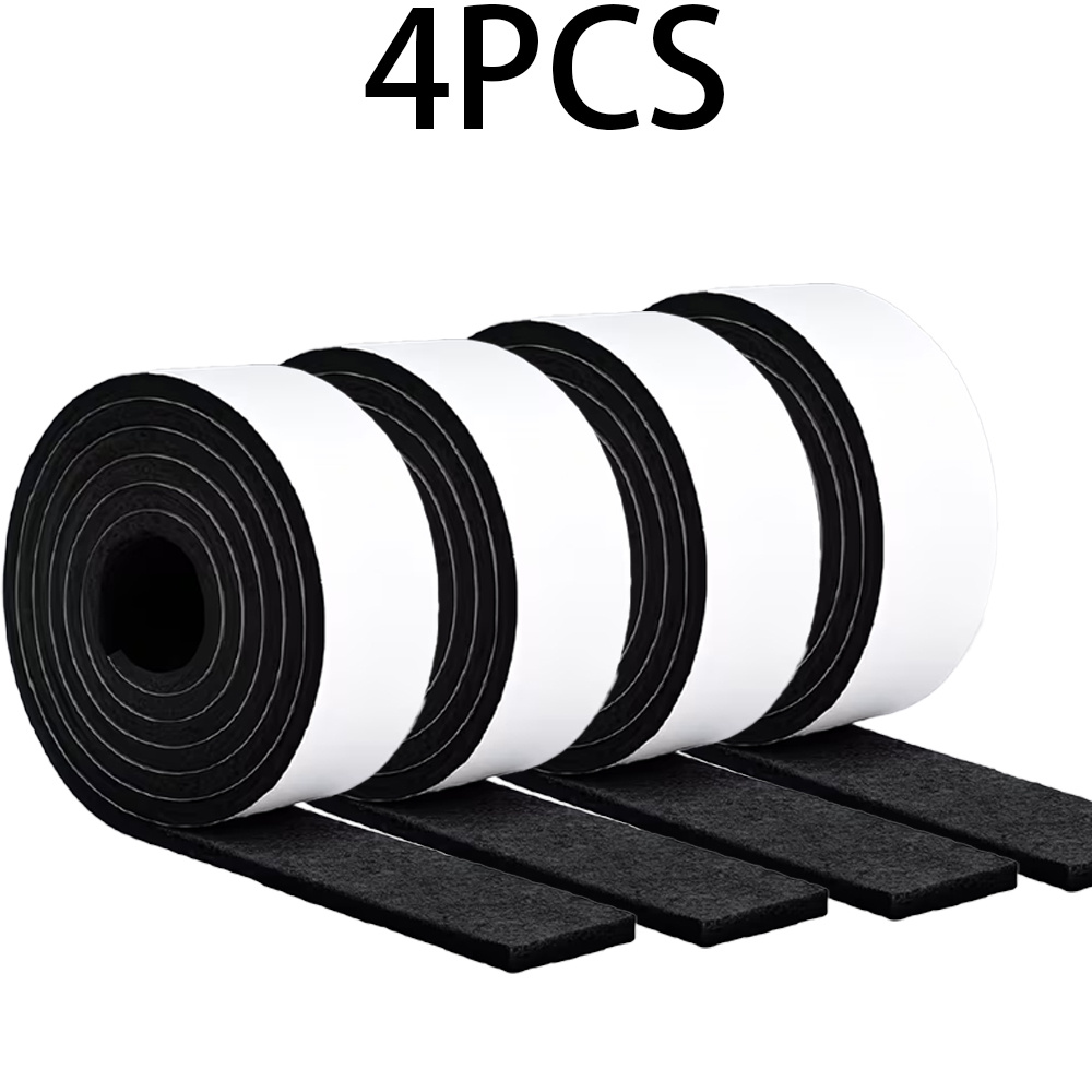 TEMU Self-adhesive Felt Pads, 2cm X 200cm, 4pcs Set, 3mm Thick, Wear-resistant And Non-slip, Floor Protection, Scratch-resistant And Wear-resistant,