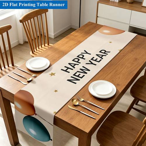 2d flat printing table runner 1 new year celebration polyester rectangular table runner for dining table home decor coffee table vibrant cultural decor for kitchen party decorations room decor scene decor 2d flat