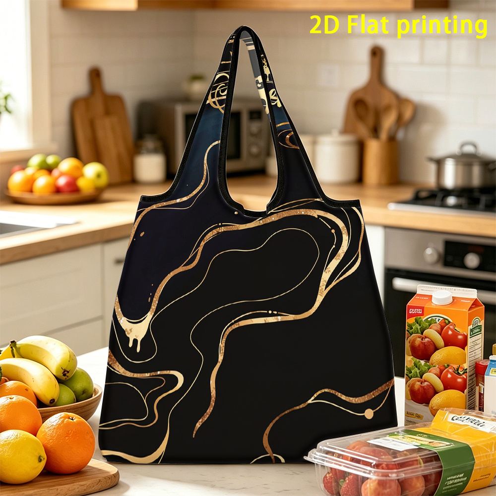 TEMU 1pc, Luxury Large Capacity Foldable Shopping Bag Reusable, Suitable For Storage, For Essential Items In Season