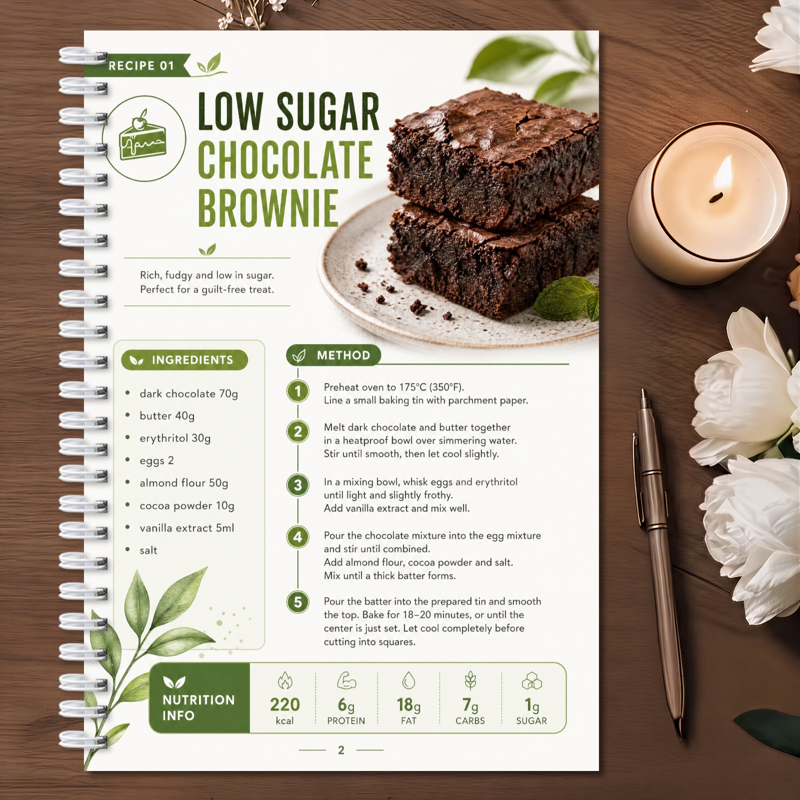 TEMU 1 Book Low Sugar Dessert Cookbook Suitable For Beginners - Guide With Perforated Pages & Step--step Recipes | Low-sugar Treats For Diabetics,