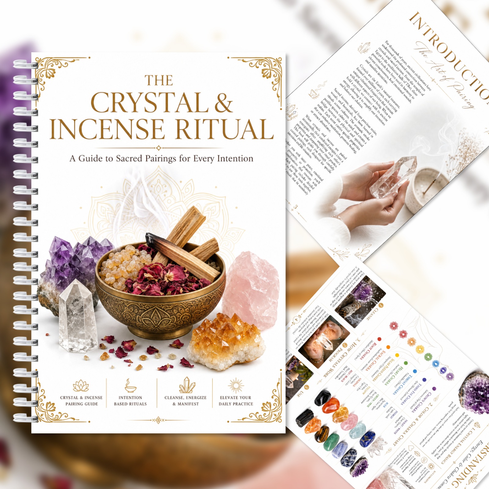 TEMU 1 Book Pairing Guide & Handbook Suitable For Meditation, Daily Practice Book With Perforated Pages, Crystal-themed Guidance For Beginners And