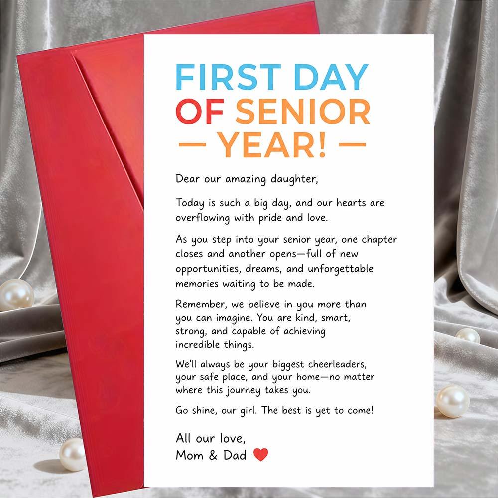TEMU 1 Greeting Card And 1 Day Of Senior Year Greeting Card For Daughter Inspirational Graduation Encouragement Note From Parents For High School