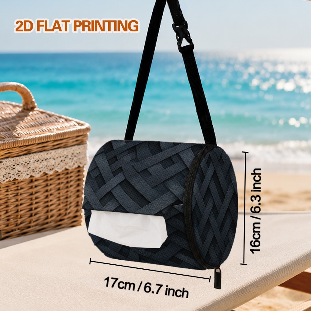TEMU 1pc Dark Toilet Paper Holder Folding Toilet Paper, Hanging Toilet Paper Holder For Camping, Hiking, Picnics, Zippered Travel Toiletry Bag With