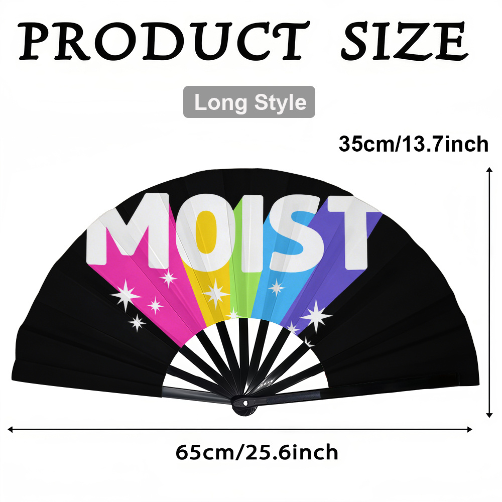 TEMU 1pc Women's Folding Fan, Multi-colored Sparkling Logo, Fashionable Folding Fan, Summer Folding Fan, Holiday Gift, Birthday Gift Folding Fan,