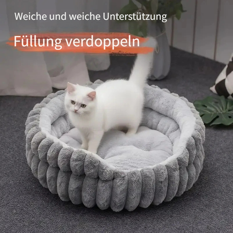 TEMU Four-season Soft And Comfortable Cat And Dog Bed, Washable Round Pet Mat For Indoor Use, Plush Bed With Raised Anti-slip Bottom, Suitable For