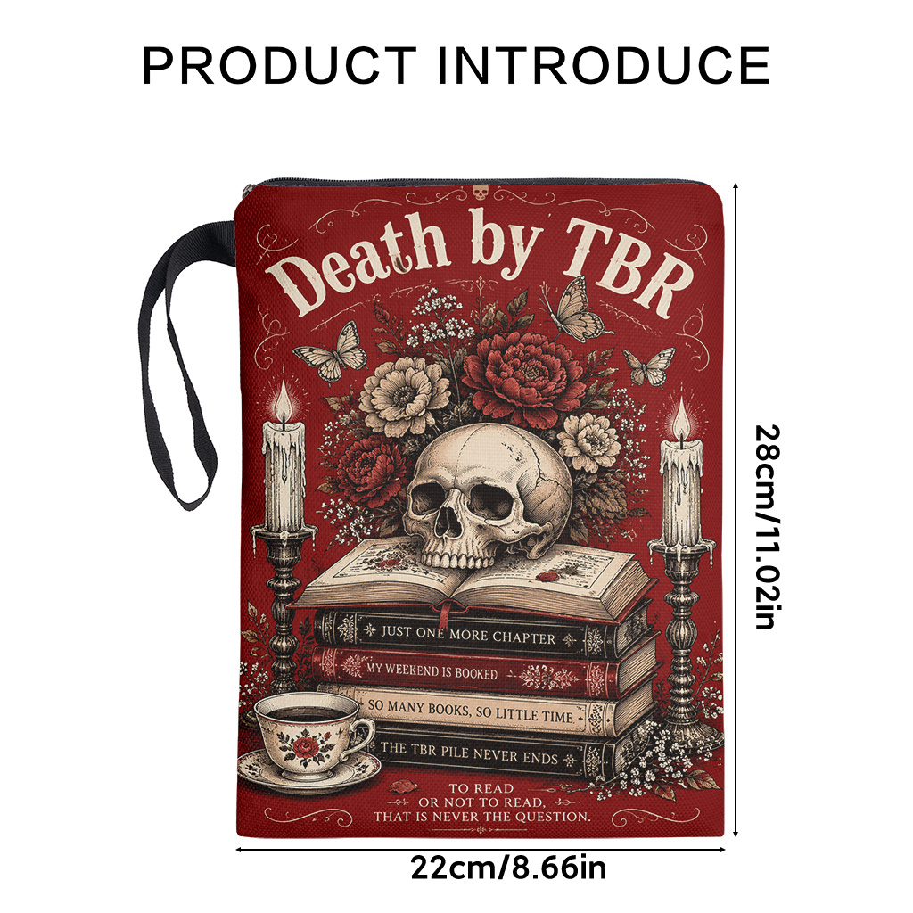 TEMU Book Sleeve 1pc, Decorative Book Double-sided Printed Book Sleeve, Book Cover For Book Lovers, Reusable And Washable Fabric Cover With Zipper