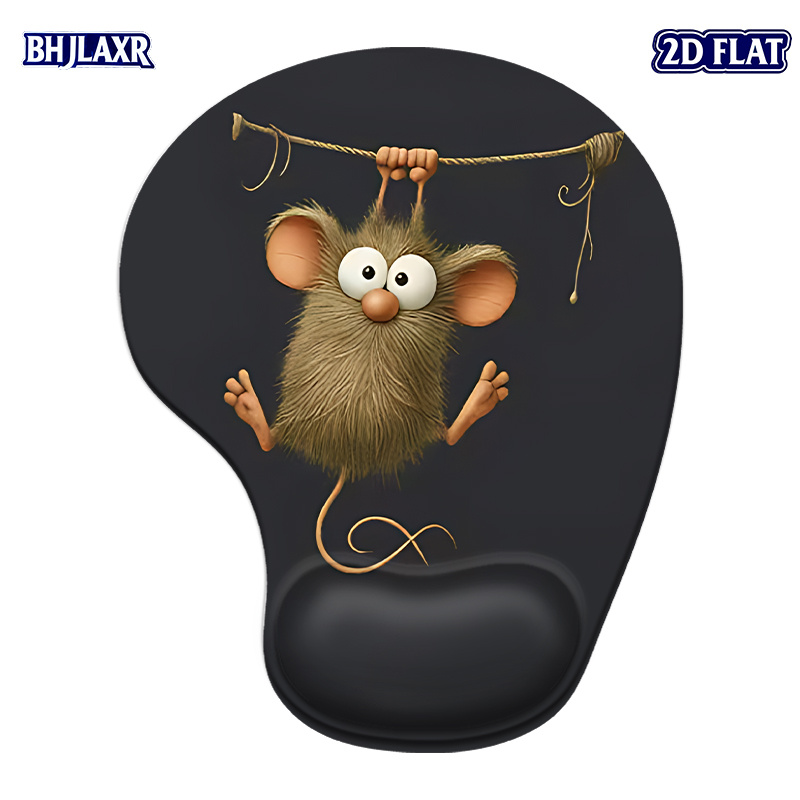 TEMU Tapis de souris ergonomique 1 pièce en silicone plat 2D avec -poignet, antidérapant et durable, parfait pour , , le gaming, cadeau idéal, design