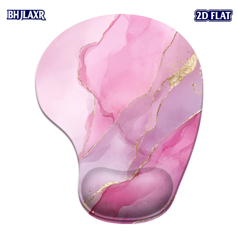 TEMU 1pc 2d Flat Abstract Golden Silicone Wrist Rest Mouse Pad 8.98x7.56inch Ergonomic Home Desk Excellent Gift