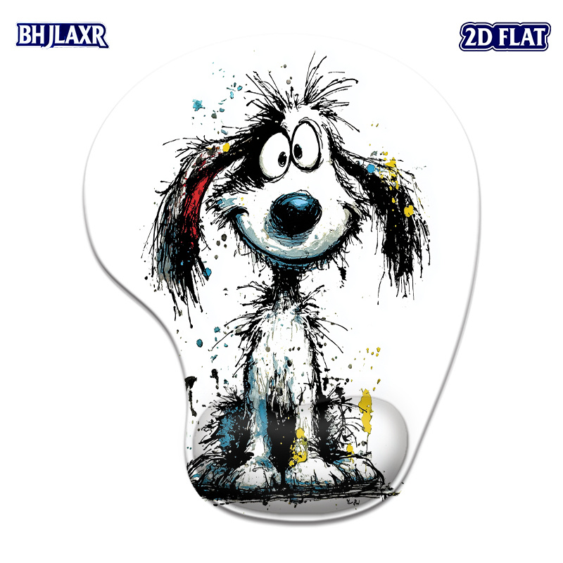 TEMU 1pc 2d Flat Cute Cartoon Silicone Wrist Support Mouse Pad - 8.98 X 7.56in - Ideal For Home Office Use - For Extended Computer Work - Great Gift