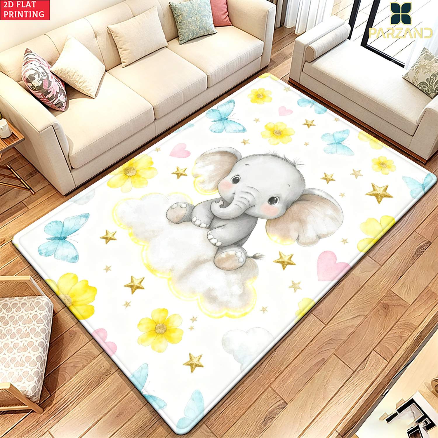 품목 사진 2d 평면 1개 850gsm 코끼리와 나비 hd 프린팅 카펫, 주방 러그, 요가 매트, 미끄럼 방지 욕실 매트, 흡수성 세탁 가능 폴리에스터 러그, 욕실용, 거실 현관용, 캠핑 피크닉 러그, 야외 매트, 야외용 러그, 2d 평면
