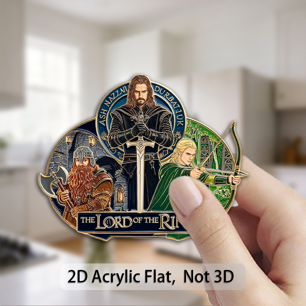 TEMU ( Officially Licensed)1pcs 2d Flat Acrylic Fridge Magnet,enamel-style Art With 3 Iconic Characters.non, Locker, Whiteboard, Office And Dorm, Fan