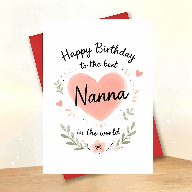 TEMU 1 Greeting Card + 1 Envelope Lovely Birthday Greeting Card, With Floral Decor Happy Birthday To The Best Nanna, For Grandmother, Birthday