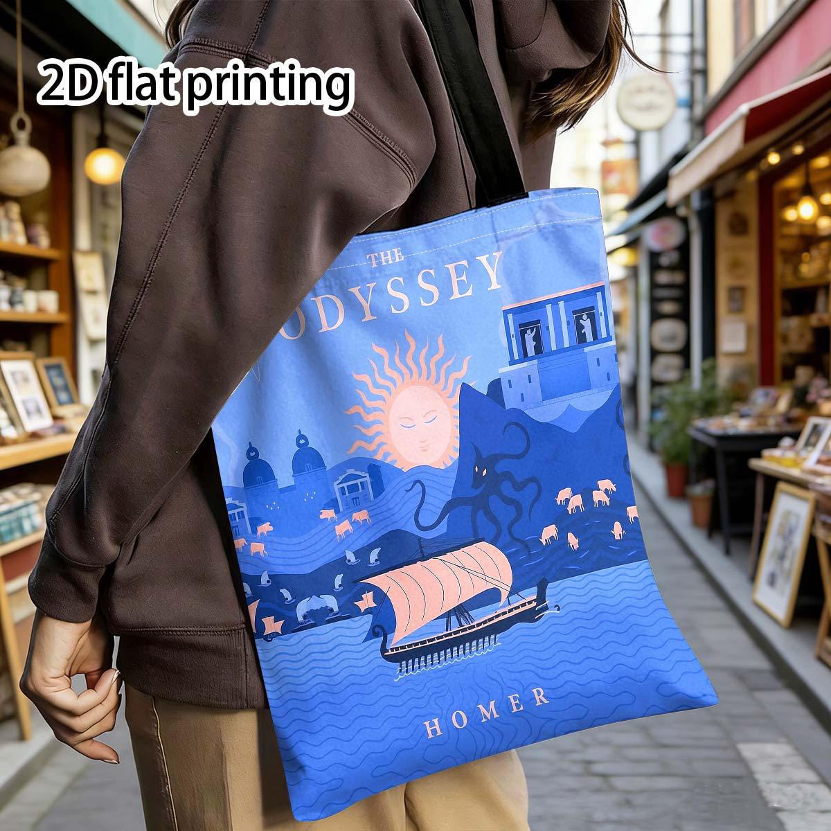 TEMU Sac fourre-tout L' d' - Sac à bandoulière en nylon avec imprimé de livre de mythologie grecque, convient pour les , , motif L' avec sangle pour