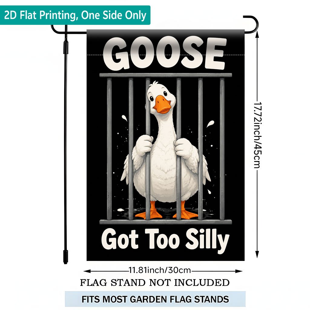 TEMU 2d Flat, 2d Flat Printing Garden Flag 1pc, Goose Smiling Single-sided Printed Garden Flag, Durable Polyester Outdoor Patio Decoration, Suitable
