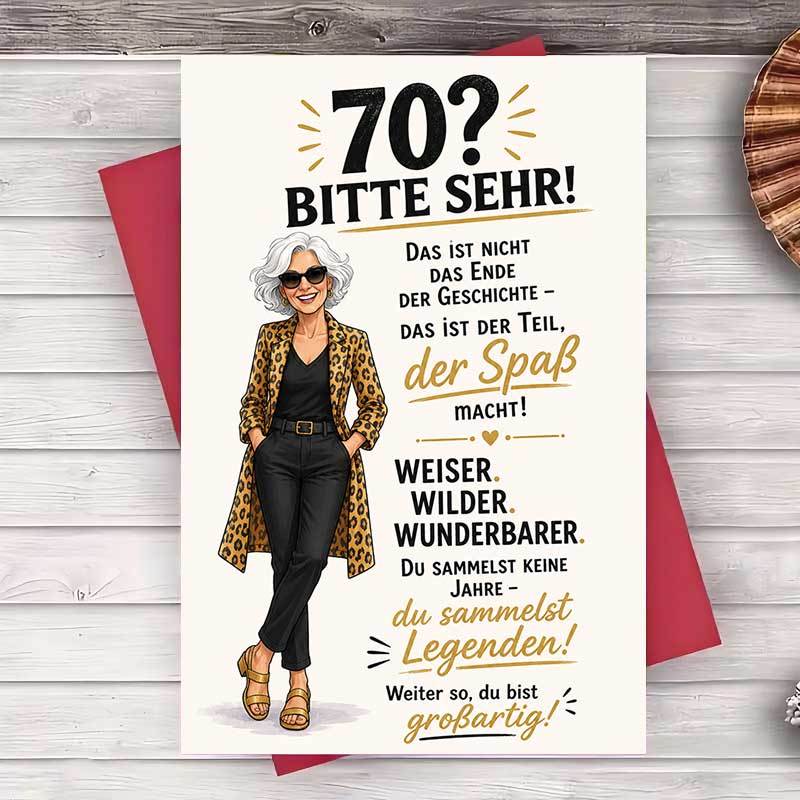 Image of 1 Envelope And 1 Greeting Card Funny 70th Birthday Greeting Card For Women Design Flat Paper Card For Grandma Mom Or Friend Milestone Celebration Party Gift Idea