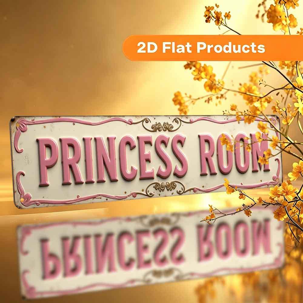 TEMU 2d Flat, 1pc -themed Wall Sign "princess Room" - Rustic Nursery Decor Suitable For Girls Bedroom, Playroom Door & Wall Decoration, Durable With