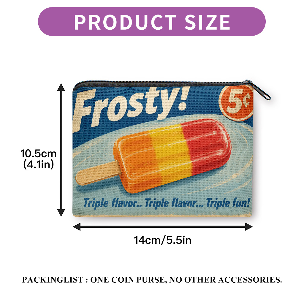 TEMU Coin Purse 1pc, Triple Flavor Triple Fun Double Sides Printed Coin Purse, Earphone Lipstick Small Items Storage Bag, Multi-use Clutch Bag,