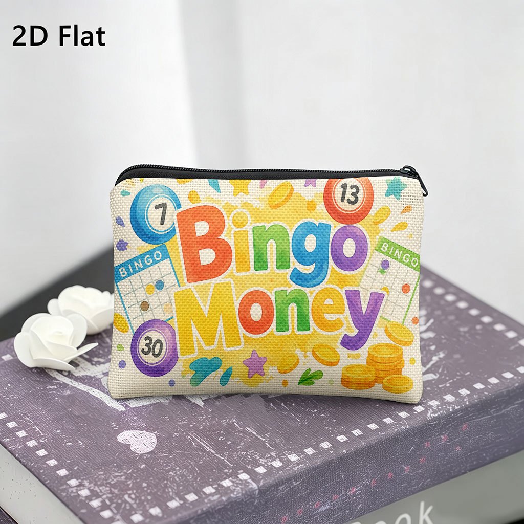 TEMU 2d Flat Coin Purse 1pc, Bingo Game And , Multifunctional Coin Purse, Combining , Cards, And Keys Into 1 Compact And Stylish Small Wallet With