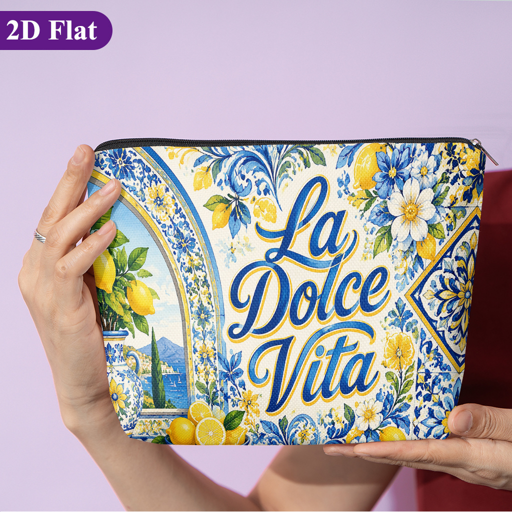 TEMU Beauty Case 1 pz, Stile Piastrelle , Elegante Borsa da Viaggio per Articoli da Toeletta, con Fantasiosi Motivi Stampati su , Chiusura a Zip e
