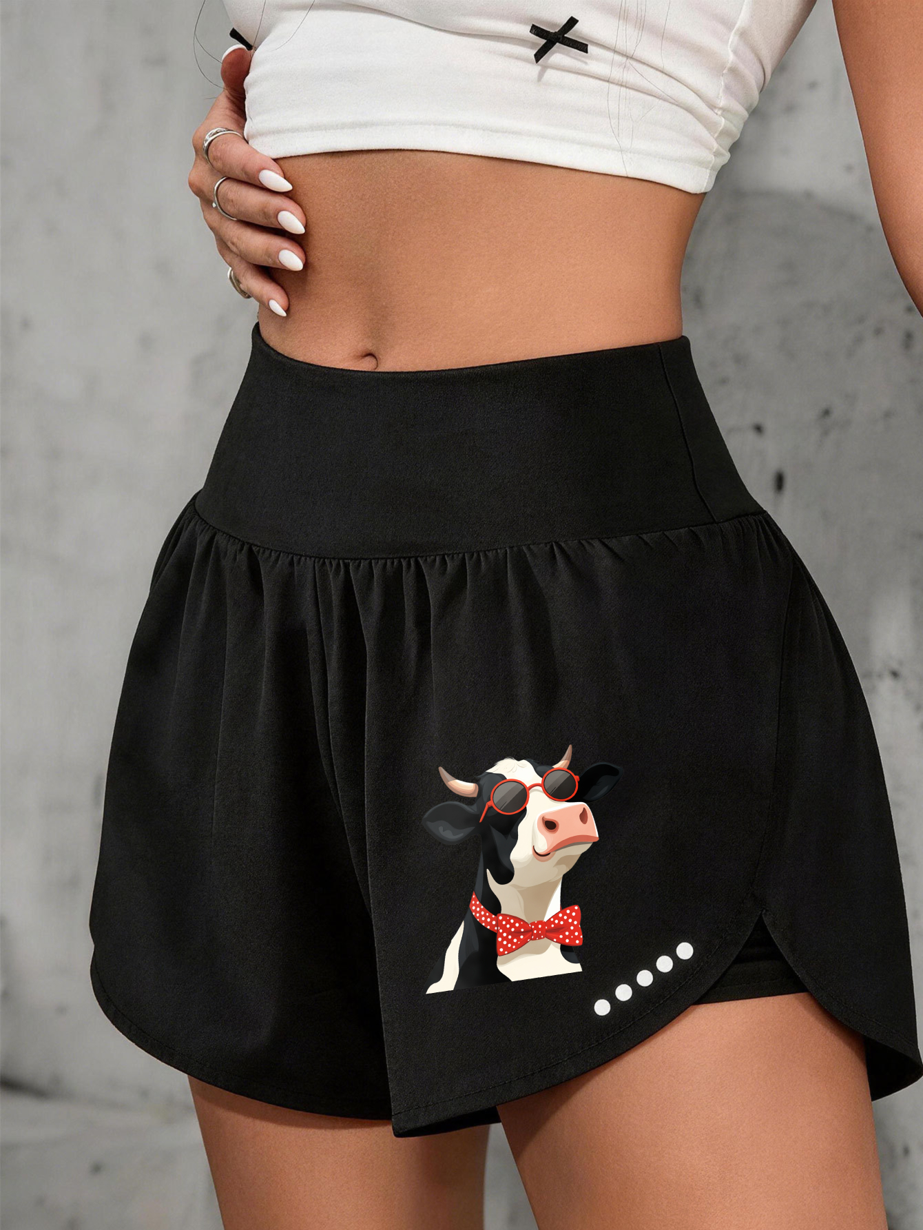 womens cow print shorts sold on Temu Australia