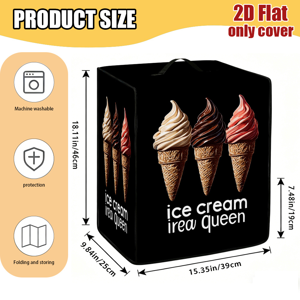 TEMU Housse de mixeur 1 pièce motif glace à 3 tourbillons, convient aux centrifugeuses, robots culinaires, housse -poussière compatible avec les ,