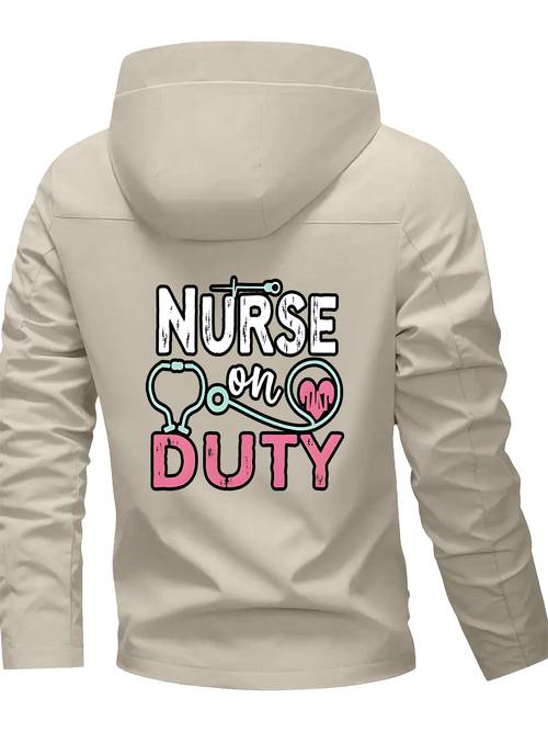 damen windbreaker jacke mit kapuze, top, lässig, für pendeln, ausflüge, multi-szenen, stethoskop, herz buchstaben kombination, dekorativer druck