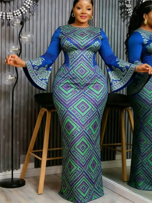 african dresses long sleeve African Women's Long Sleeve Dress