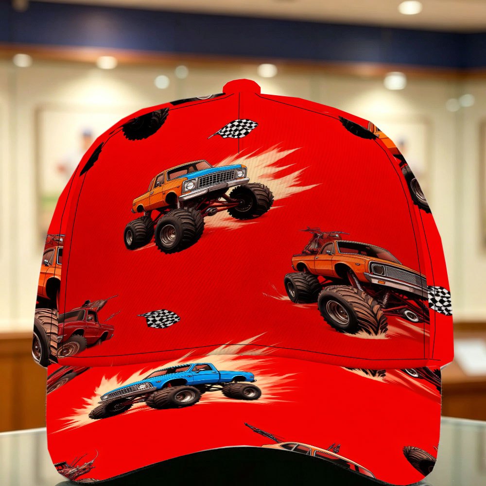 TEMU 1pc, Cartoon Truck Design 2d Flat Pattern Baseball , Fashionable Trendy All-match Sun Hat, , Lightweight, Breathable, 100% Polyester, Adjustable