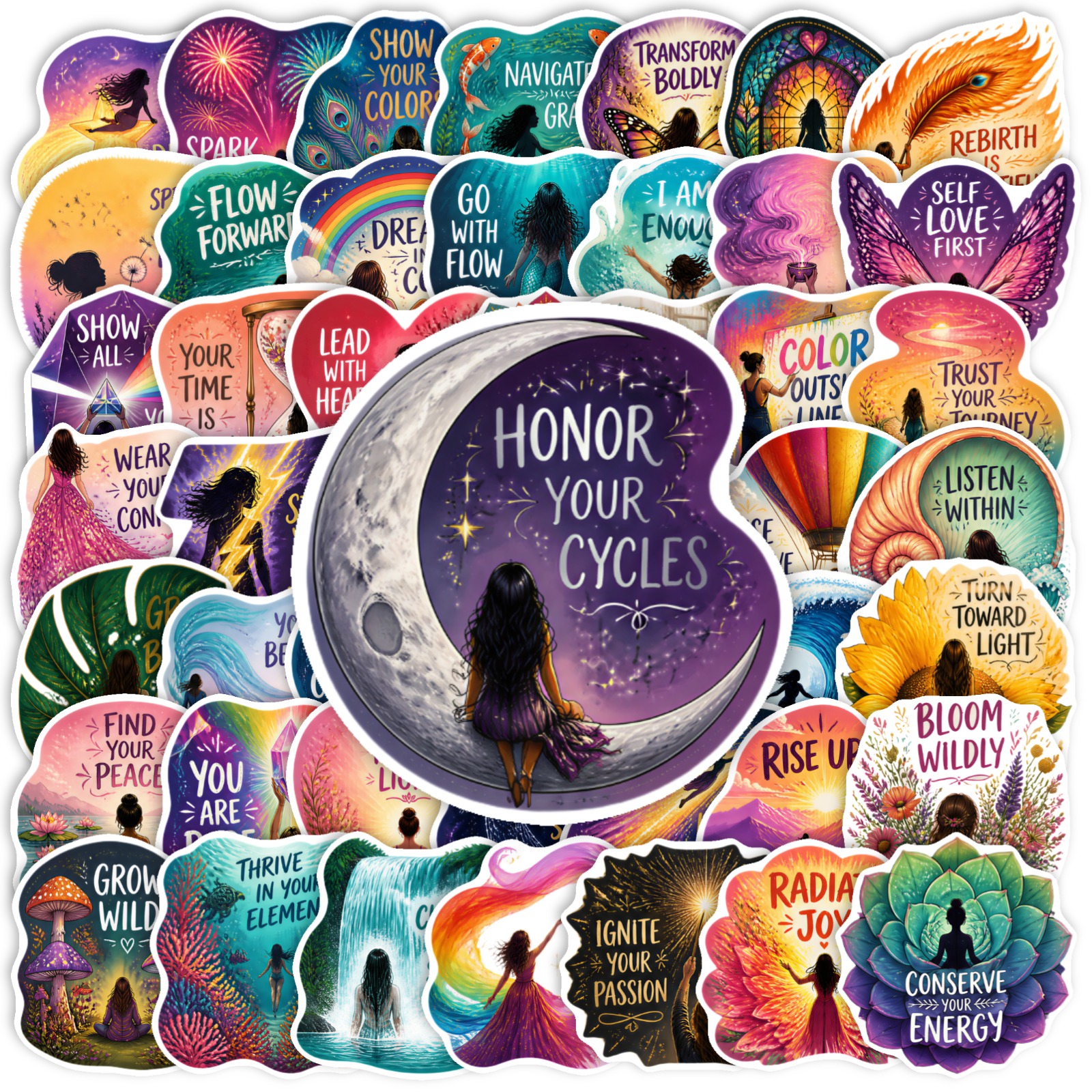 motivational stickers sold on Temu United States
