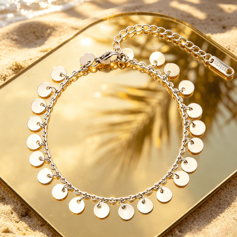 2pcs Vintage Multi-Layer Stackable Adjustable Anklet, Beach Jewelry