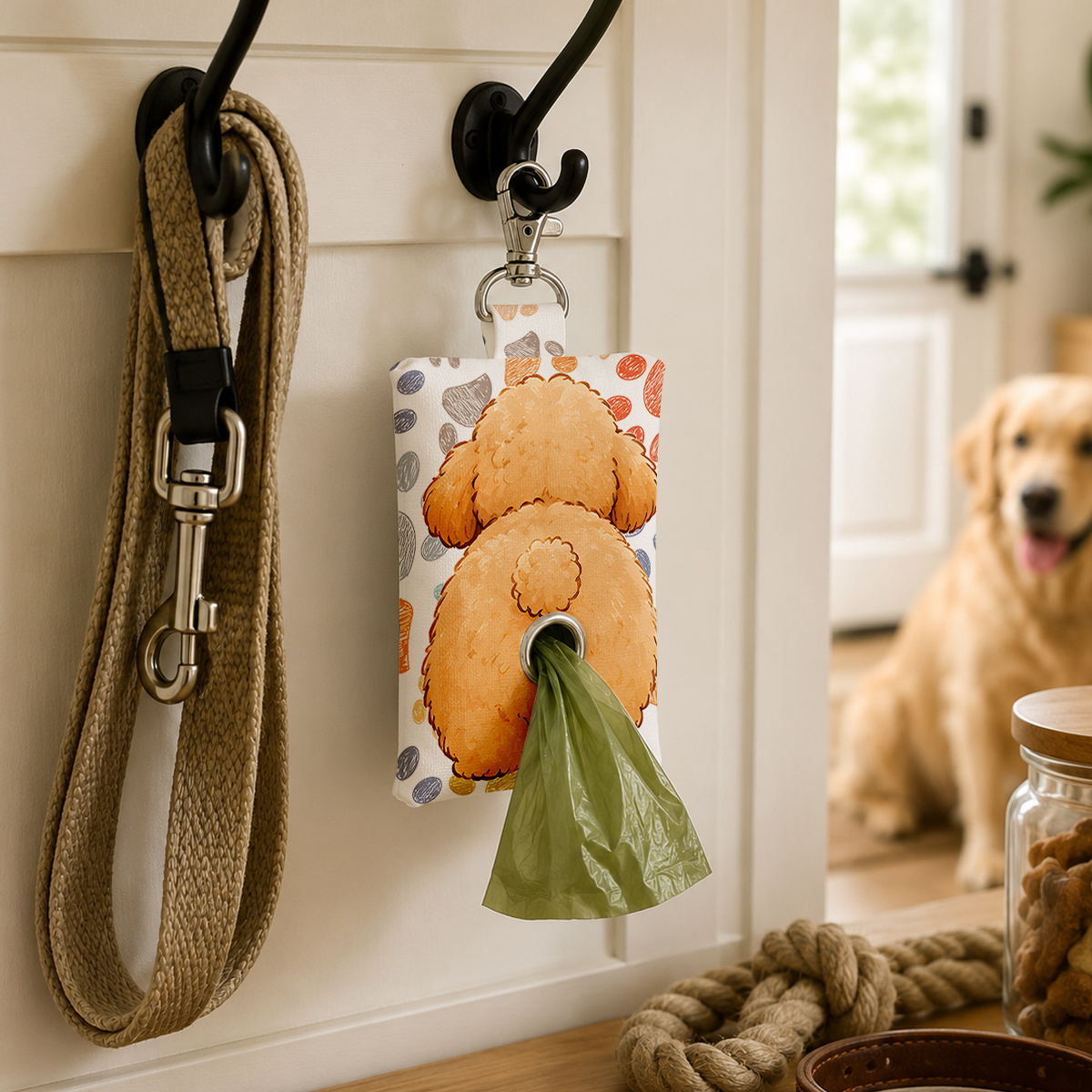 TEMU Dispenser Sacchetti per Escrementi Cani Porta Sacchetti per Cacca con Clip Portatile, Dispenser Sacchetti per Cacca Design , Porta Sacchetti per