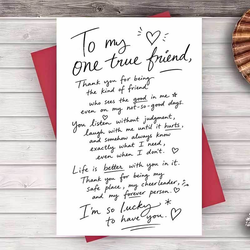 TEMU 1pc, 1 Envelope And 1 Greeting Card For Best Friend Thank You Card For Birthday Or Appreciation Gift For And