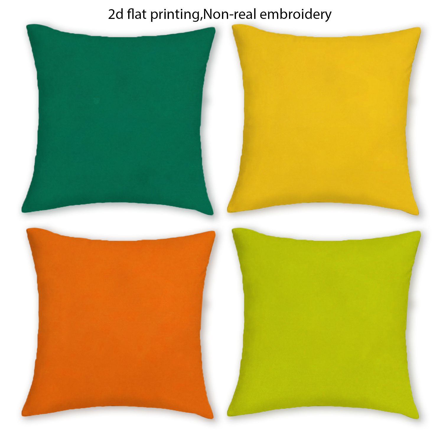 TEMU 4pcs 2d Flat Print Minimalist Solid Color Throw Pillow Covers, Non-real Embroidery Pillow Cushion Covers, 16x16/18x18/20x20in, Home Decorative