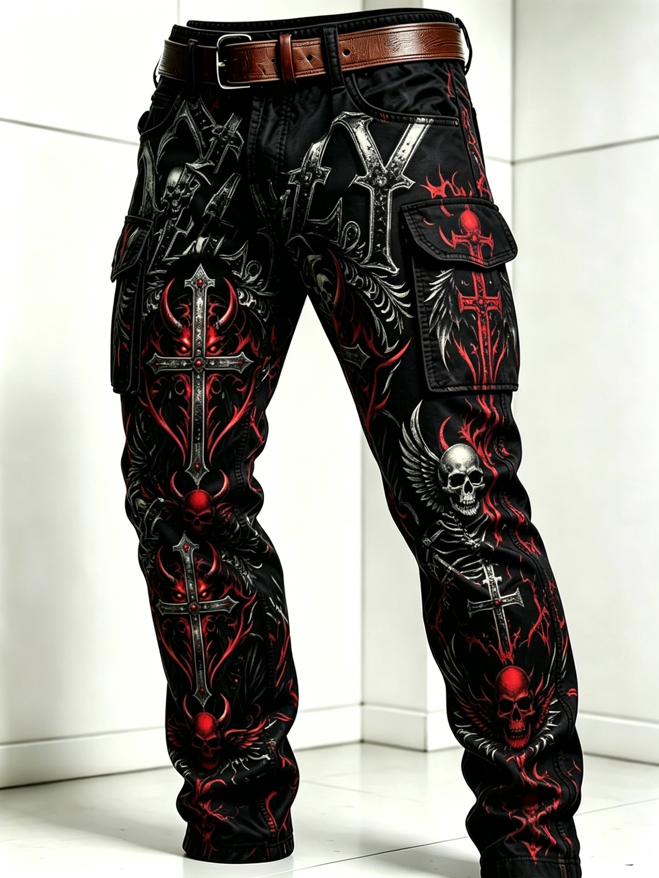 skull pants sold on Temu United States
