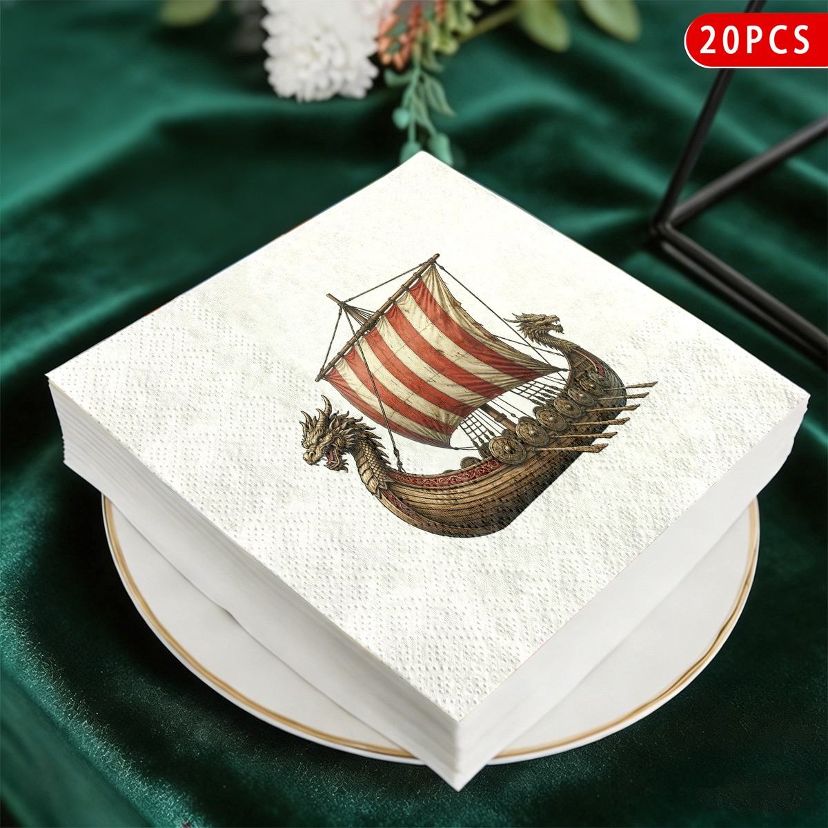 TEMU 20 serviettes Viking double épaisseur, douces et épaisses, plus hygiéniques à utiliser, adaptées , et divers événements