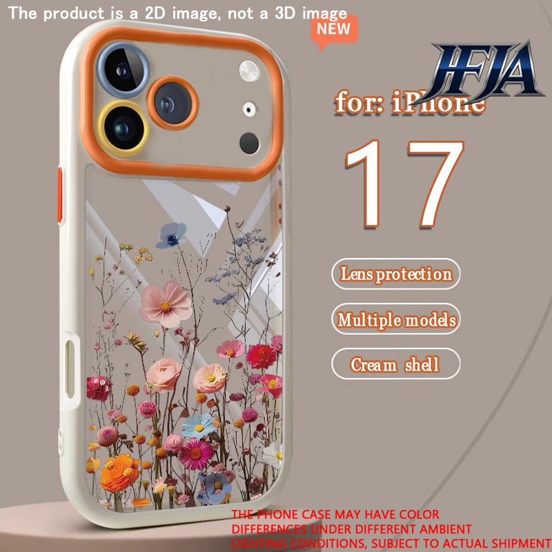 TEMU para Teléfono - Diseño Floral 2D y Hermoso con Protección Reforzada de , de Teléfono Color Crema Adecuada para iPhone