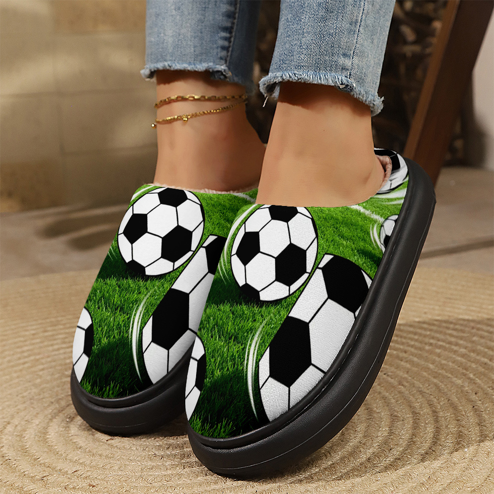 TEMU Autumn Winter Couple Slippers, Plush Home Slippers, Thick-soled Indoor Shoes For Men And Women, Warm And Footwear, Soft And Heat-retaining, From