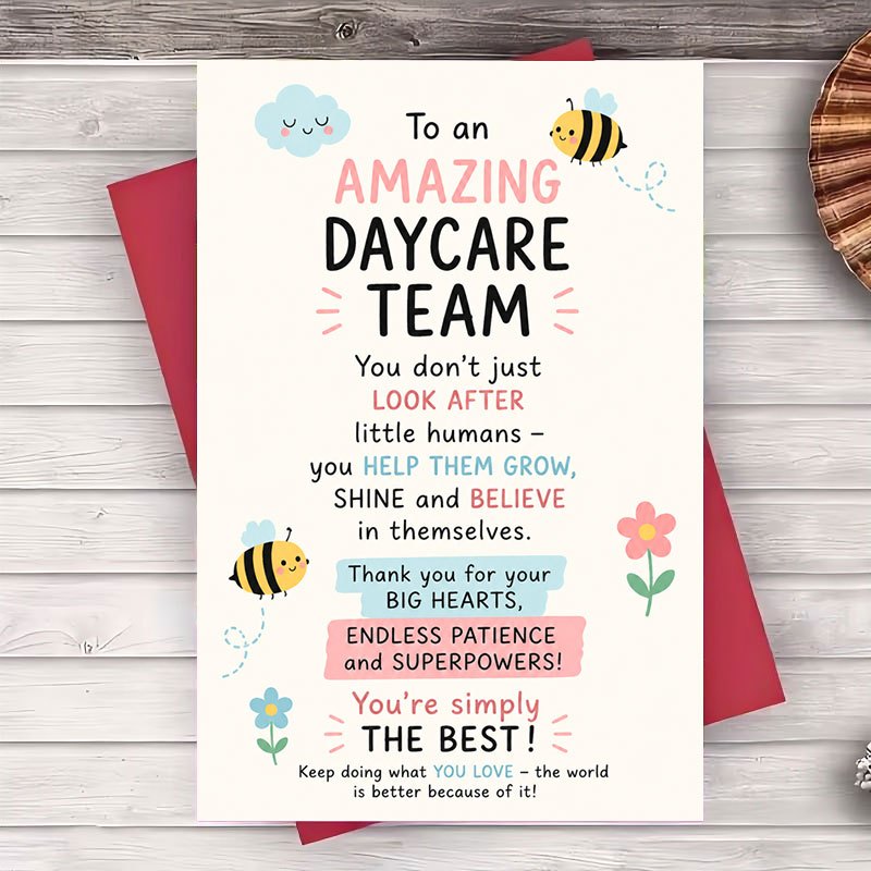 TEMU Envelope And Greeting Card, Thank You Gift For Center Staff, Teachers, Suitable For School And Nursing Staff, Flat Note Card, For Professional