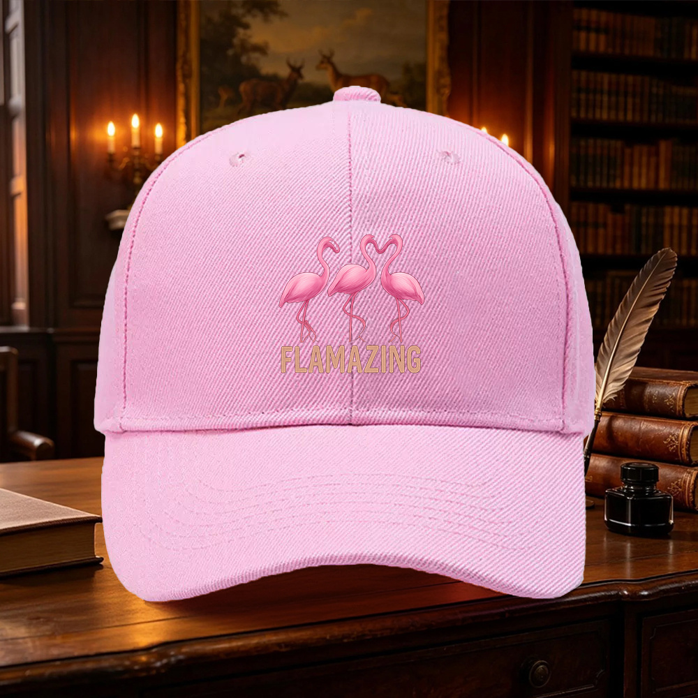 TEMU 1pc Flamingo Print Pattern Adjustable Beanie, Unisex Outdoor Sport Style, Ideal Gift For Weddings, Parties, And Birthdays, Essential For Racing