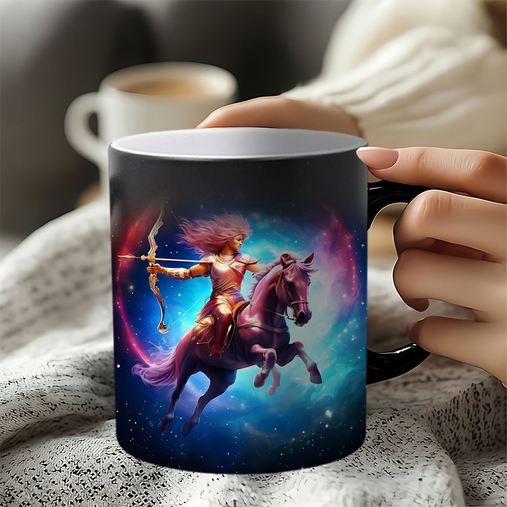 TEMU 1pc 11oz Color-changing Mug, Perfect For With Sagittarius Warrior Riding Horse Theme Design, Ideal For Halloween, Thanksgiving, Christmas, New