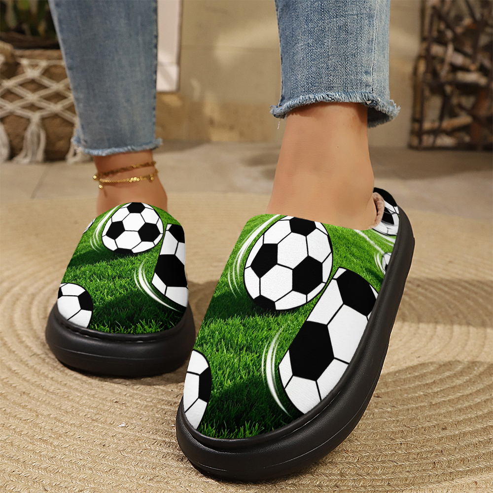 TEMU Autumn Winter Couple Slippers, Plush Home Slippers, Thick-soled Indoor Shoes For Men And Women, Warm And Footwear, Soft And Heat-retaining, From