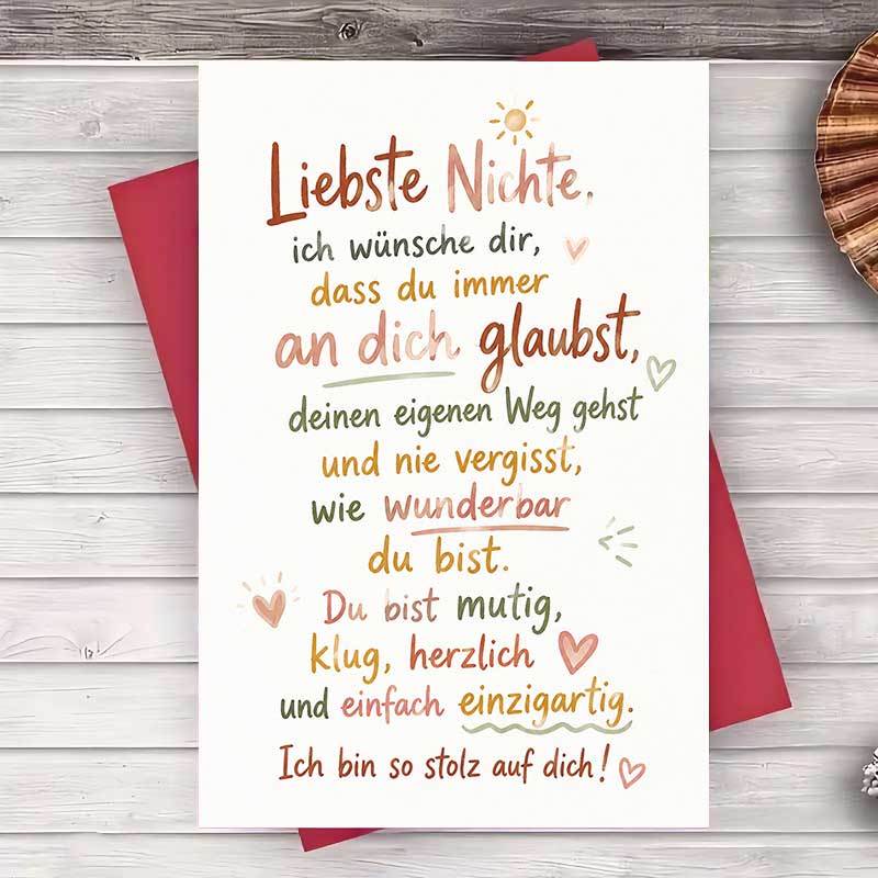 TEMU 1 Envelope And 1 Greeting Cardinspirational Greeting Card For Niece Encouragement And Support Message For Birthday Or Special Occasion Beautiful