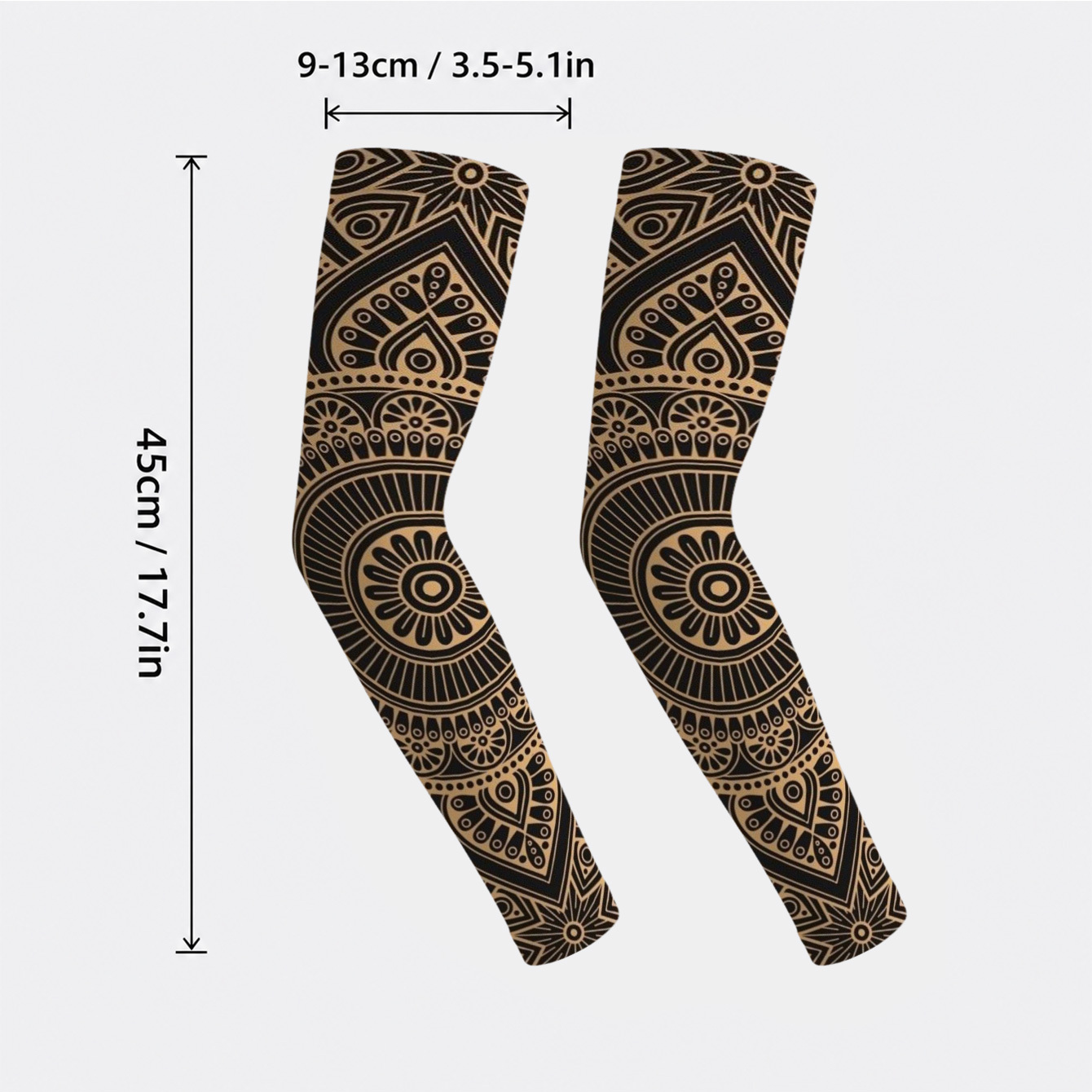 TEMU de compresión con estampado de de estilo retro negro y dorado, protector de brazo deportivo ajustado para hombre a , de hielo cómoda unisex,