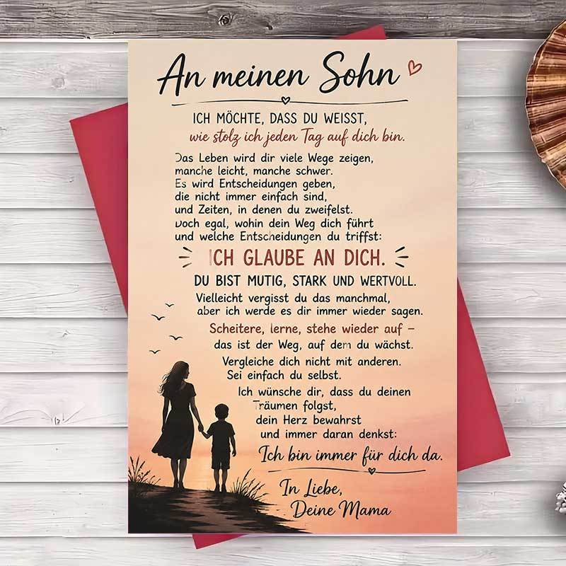 TEMU 1 Envelope And 1 Greeting Cardinspirational Greeting Card For Son From Mom Encouragement Message For Birthday Or Graduation Gift Card Greeting