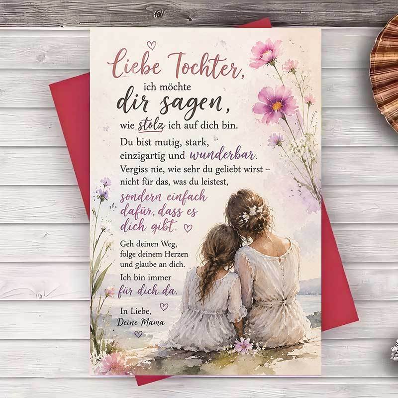 TEMU 1 Envelope And 1 Greeting Card Inspirational Greeting Card For Daughter From Mom Encouragement Gift For Birthday Or Special Occasion Greeting