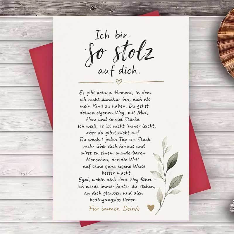 Image of 1 Envelope And 1 Greeting Cardproud Of You Greeting Card For Family And Encouragement Gift For Graduation Or Success Celebration Greeting Card
