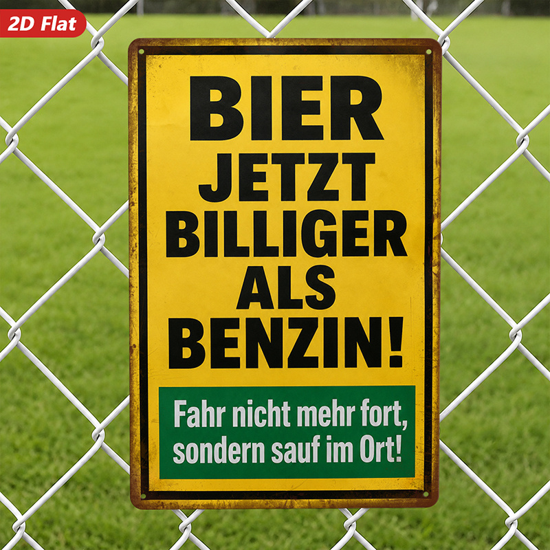 TEMU 2d Flat, 1pc Metal Sign Wall Art, Vintage German- Art, , Bar-themed, Home Decor, For Bars, Pubs, Man Caves, Safe Rounded Corners, Easy-hang, 4