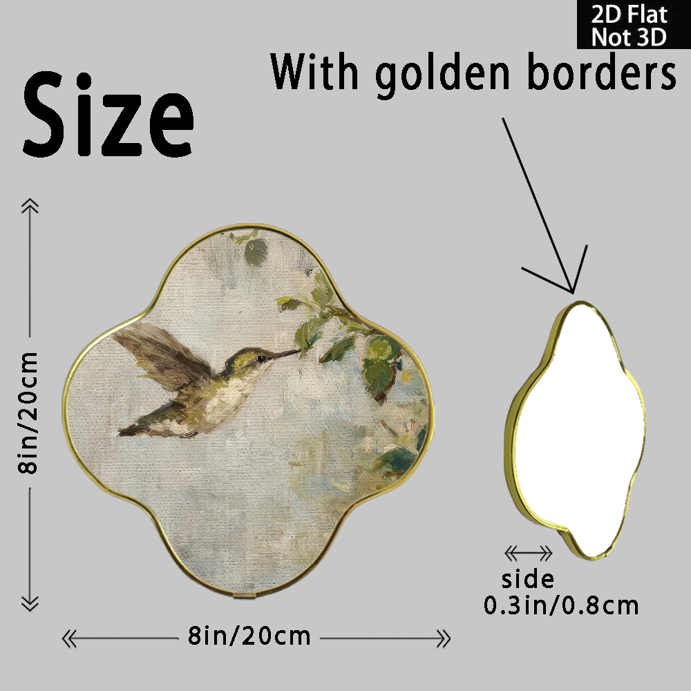 TEMU 2d Flat, 1pc. Use This Frame To Luck And Love Into , Hummingbird And Flowers, Unique Border Wall Art, , A Unique Decoration For Home Or Office