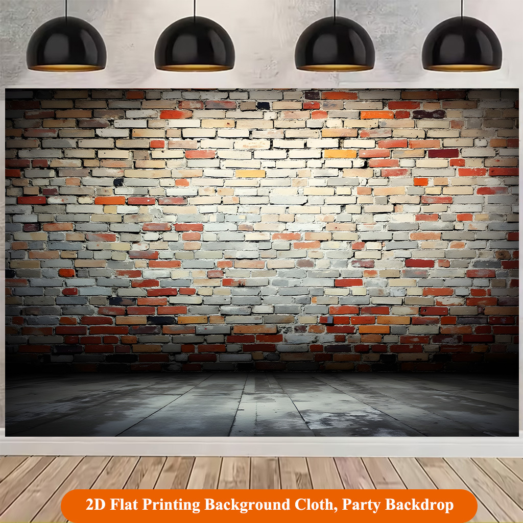 Exposed Brick Wall and Floor Background Cloth