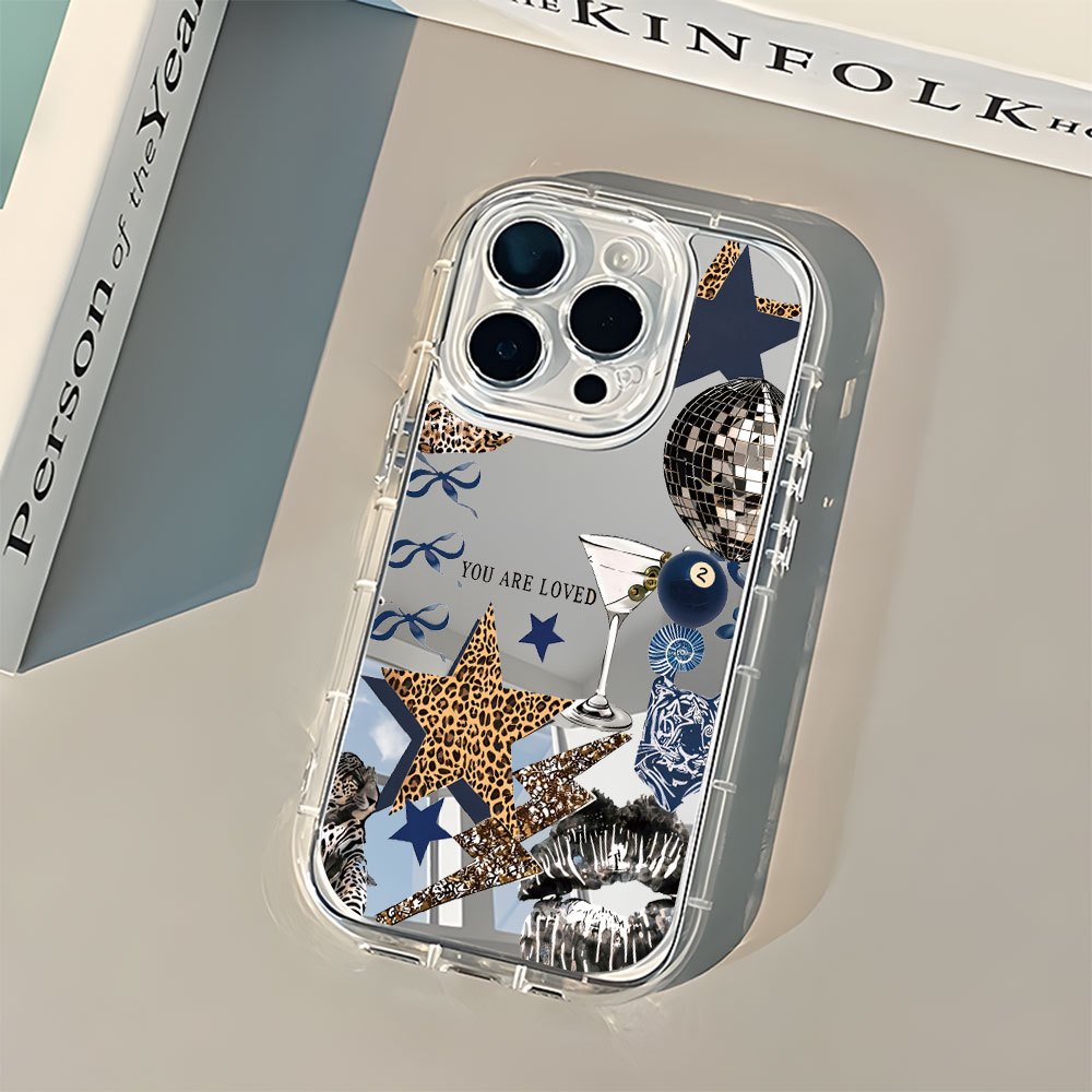 TEMU Phone Case: Star Leopard Aesthetic Mirror Phone Case For Iphone 17 Pro 11 15 14 13 12 Pro It Offers Protection Against Drops, Scratches, And